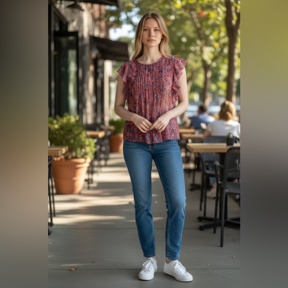 PerSeption Concept Sheer Floral Blouse - Picture 2 of 5